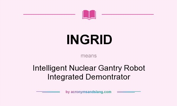 What does INGRID mean? It stands for Intelligent Nuclear Gantry Robot Integrated Demontrator