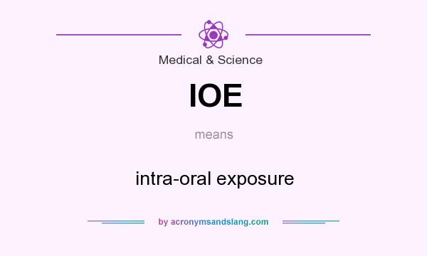 What does IOE mean? It stands for intra-oral exposure