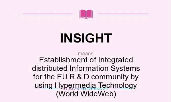 What does INSIGHT mean? It stands for Establishment of Integrated distributed Information Systems for the EU R & D community by using Hypermedia Technology (World WideWeb)