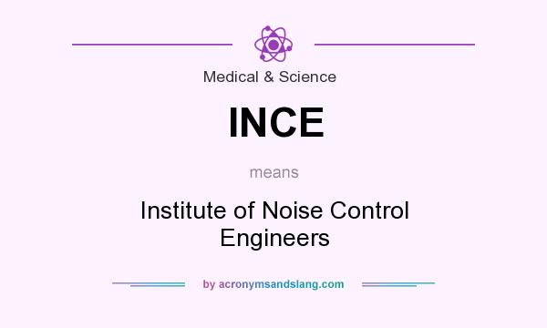 What does INCE mean? It stands for Institute of Noise Control Engineers