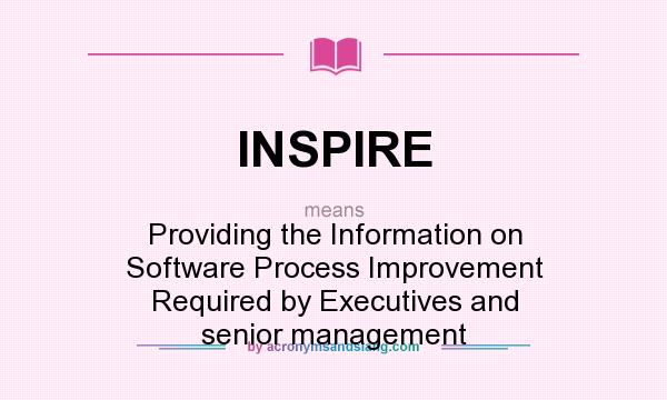 What does INSPIRE mean? It stands for Providing the Information on Software Process Improvement Required by Executives and senior management