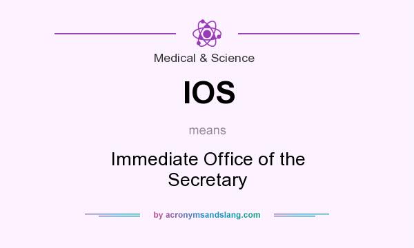 What does IOS mean? It stands for Immediate Office of the Secretary