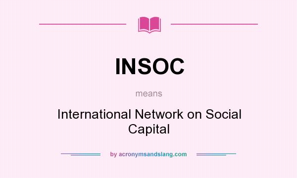 What does INSOC mean? It stands for International Network on Social Capital