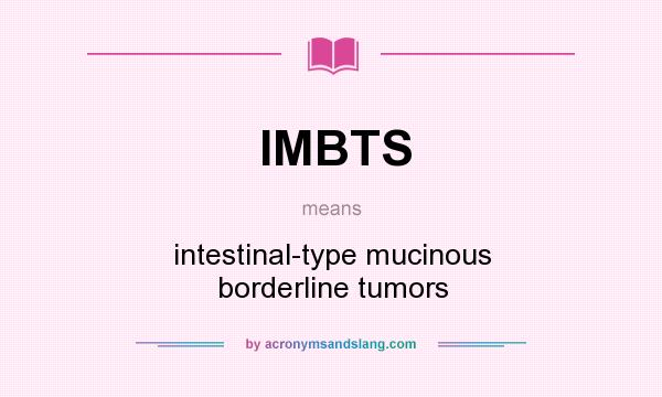 What does IMBTS mean? It stands for intestinal-type mucinous borderline tumors