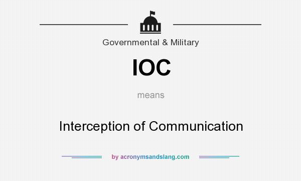 What does IOC mean? It stands for Interception of Communication