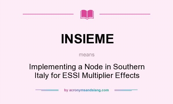 What does INSIEME mean? It stands for Implementing a Node in Southern Italy for ESSI Multiplier Effects