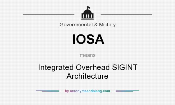 What does IOSA mean? It stands for Integrated Overhead SIGINT Architecture