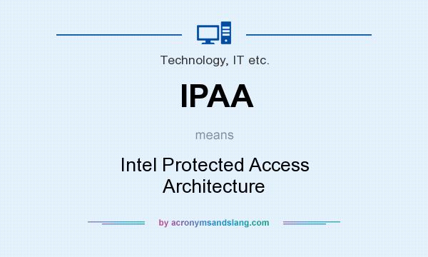 What does IPAA mean? It stands for Intel Protected Access Architecture