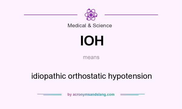 What does IOH mean? It stands for idiopathic orthostatic hypotension