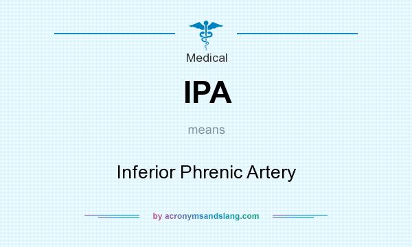 What does IPA mean? It stands for Inferior Phrenic Artery