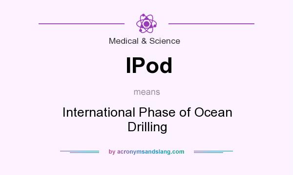 What does IPod mean? It stands for International Phase of Ocean Drilling
