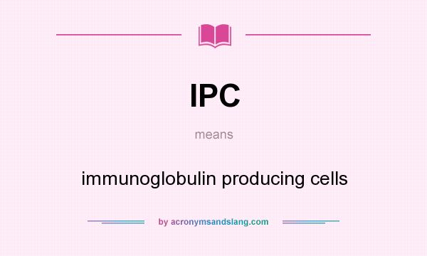 What does IPC mean? It stands for immunoglobulin producing cells