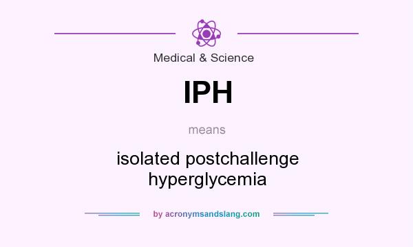 What does IPH mean? It stands for isolated postchallenge hyperglycemia