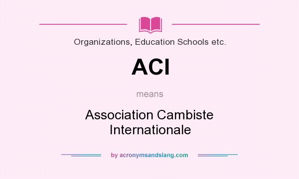 What does ACI mean? It stands for Association Cambiste Internationale