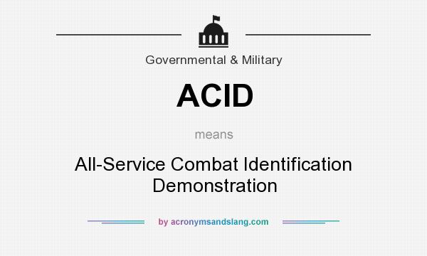 What does ACID mean? It stands for All-Service Combat Identification Demonstration