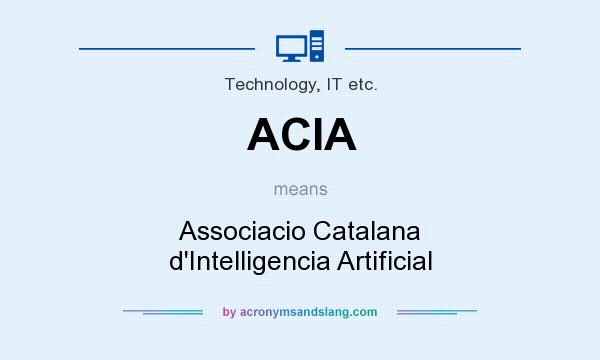 What does ACIA mean? It stands for Associacio Catalana d`Intelligencia Artificial