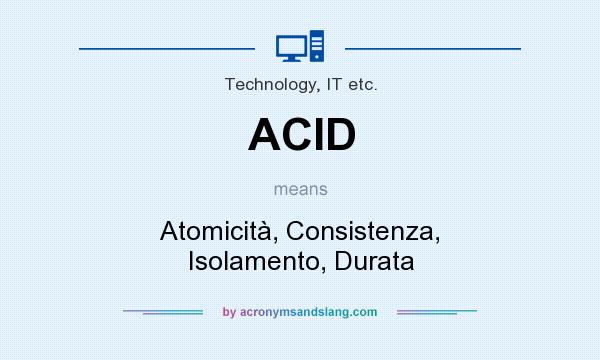 What does ACID mean? It stands for Atomicità, Consistenza, Isolamento, Durata