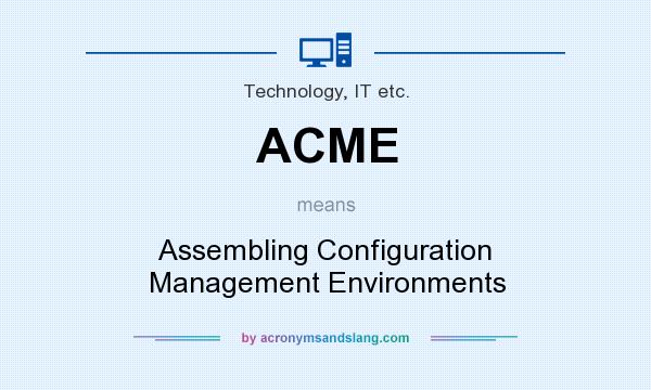 What does ACME mean? It stands for Assembling Configuration Management Environments