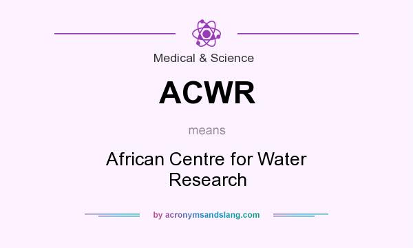 What does ACWR mean? It stands for African Centre for Water Research