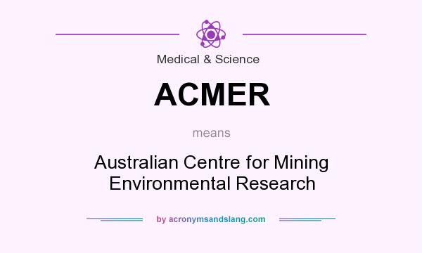 What does ACMER mean? It stands for Australian Centre for Mining Environmental Research