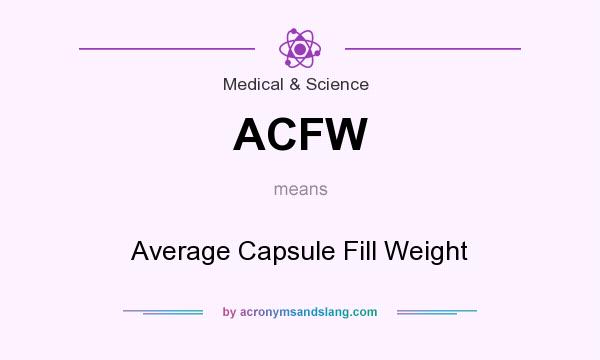 What does ACFW mean? It stands for Average Capsule Fill Weight