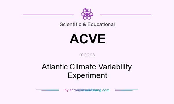 What does ACVE mean? It stands for Atlantic Climate Variability Experiment