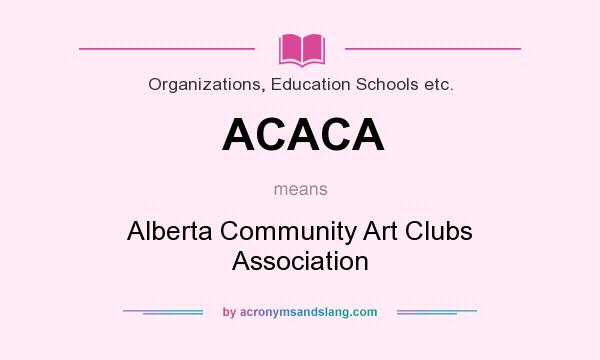 What does ACACA mean? It stands for Alberta Community Art Clubs Association