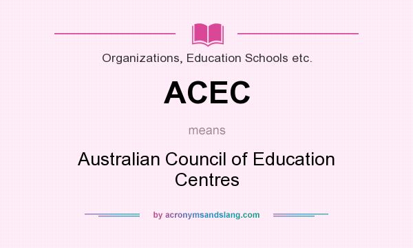 What does ACEC mean? It stands for Australian Council of Education Centres