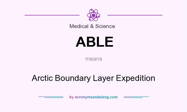 What does ABLE mean? It stands for Arctic Boundary Layer Expedition