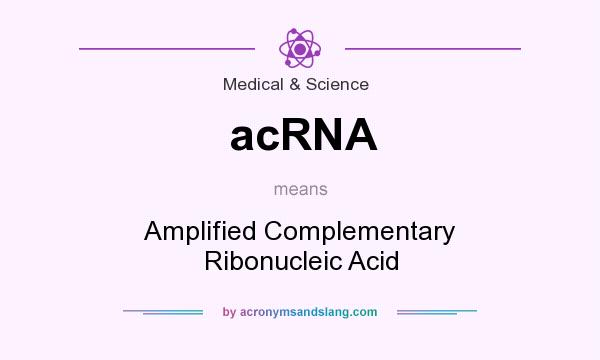 What does acRNA mean? It stands for Amplified Complementary Ribonucleic Acid