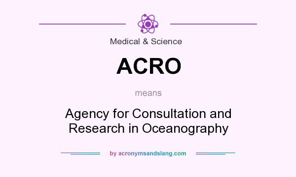 What does ACRO mean? It stands for Agency for Consultation and Research in Oceanography