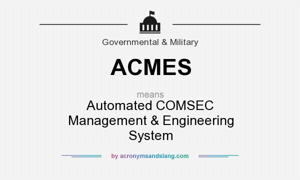 What does ACMES mean? It stands for Automated COMSEC Management & Engineering System