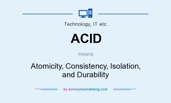 What does ACID mean? It stands for Atomicity, Consistency, Isolation, and Durability