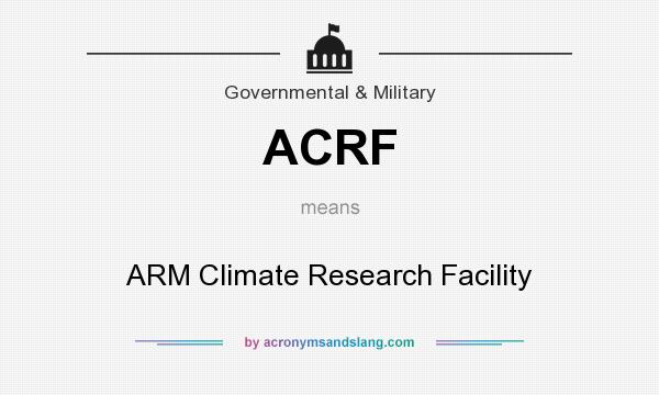 What does ACRF mean? It stands for ARM Climate Research Facility