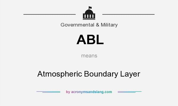 What does ABL mean? It stands for Atmospheric Boundary Layer