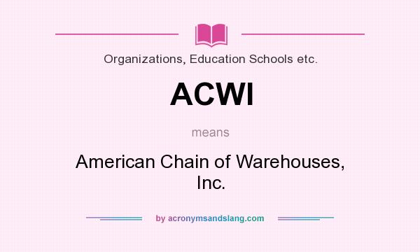 What does ACWI mean? It stands for American Chain of Warehouses, Inc.