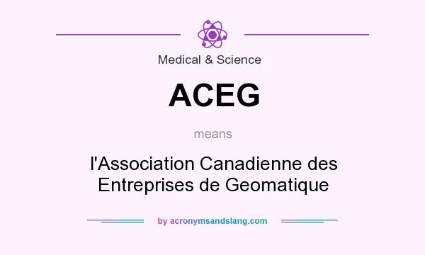 What does ACEG mean? It stands for l`Association Canadienne des Entreprises de Geomatique