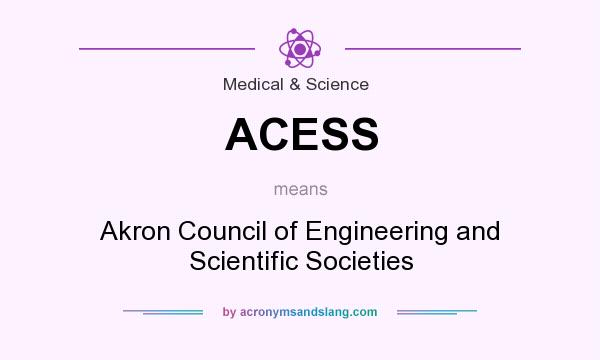 What does ACESS mean? It stands for Akron Council of Engineering and Scientific Societies