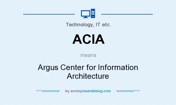 What does ACIA mean? It stands for Argus Center for Information Architecture