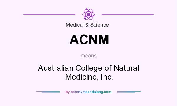What does ACNM mean? It stands for Australian College of Natural Medicine, Inc.