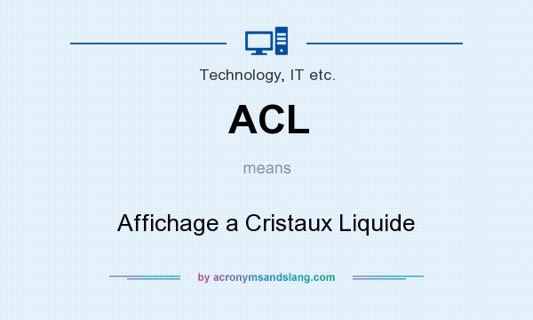 What does ACL mean? It stands for Affichage a Cristaux Liquide