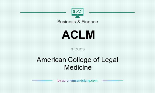 What does ACLM mean? It stands for American College of Legal Medicine
