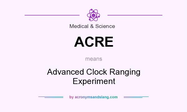 What does ACRE mean? It stands for Advanced Clock Ranging Experiment