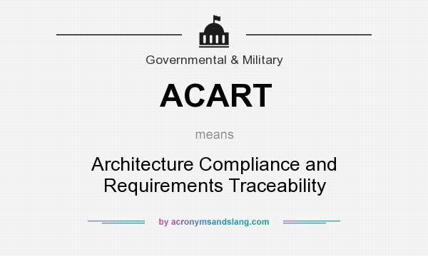 What does ACART mean? It stands for Architecture Compliance and Requirements Traceability