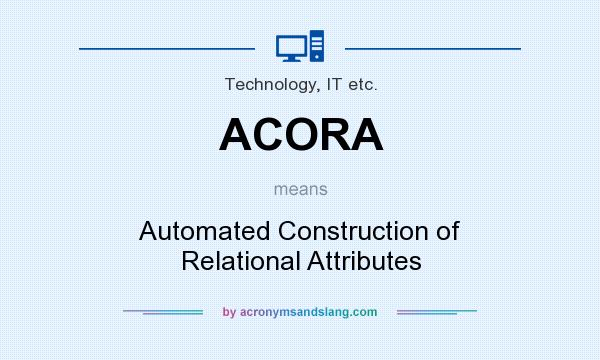 What does ACORA mean? It stands for Automated Construction of Relational Attributes