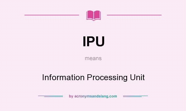 What does IPU mean? It stands for Information Processing Unit
