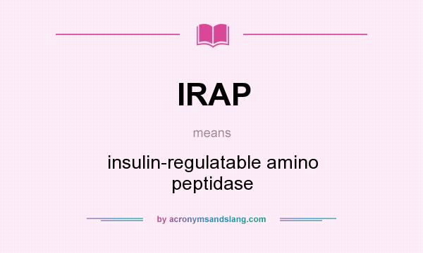 What does IRAP mean? It stands for insulin-regulatable amino peptidase