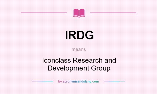 What does IRDG mean? It stands for Iconclass Research and Development Group