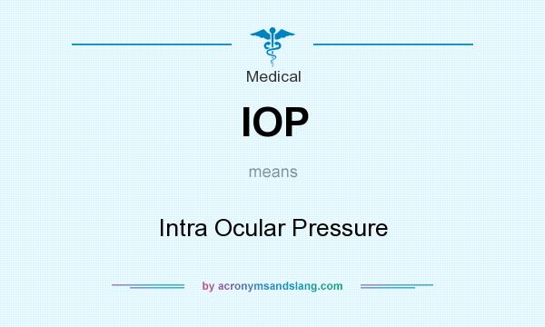 What does IOP mean? It stands for Intra Ocular Pressure