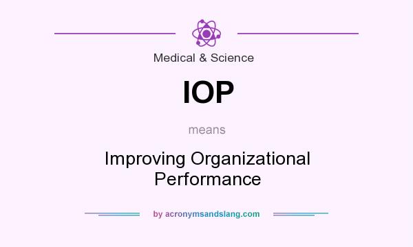 What does IOP mean? It stands for Improving Organizational Performance